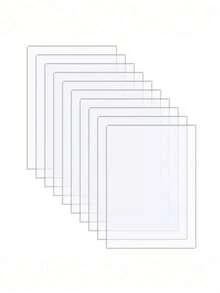 10片透明亚克力板，可用于DIY手写板、相框、座位号牌、名片夹、展示架。适用于情人节、婚礼、生日派对、斋月及其他场合。 - 無色 - 查看 8