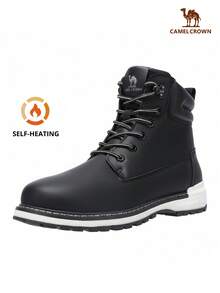 CAMEL CROWN Men's Work Boots, Soft Toe, Anti-Slip Rubber Sole, Comfortable Leather, Goodyear Welt Construction, Waterproof Construction Boots - Black - View 1