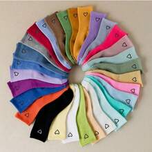 1/20 Pairs Women's Random 4-Color Heart Pattern Ankle Socks - Multicolor - View 6