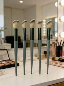 Contour Brush - Angled Precision Contouring Brush For Cheeks & Jawline, Soft Synthetic Bristles, Dense & Blendable For Cream/Powder/Liquid Products, Cruelty-Free - Dark Green - View 11