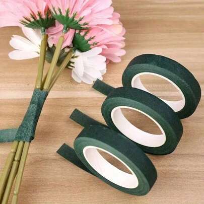 1 Roll/12 Rolls Deep Green Floral Tape, DIY Greenery Handmade Floral Packaging Decorative Tape, Suitable For Bouquet Stem Wrapping And Floral Craft, Wedding Bouquets (1/2 Inch X 30 Yards)
