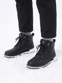 CAMEL CROWN Men's Work Boots, Soft Toe, Anti-Slip Rubber Sole, Comfortable Leather, Goodyear Welt Construction, Waterproof Construction Boots - Black - View 3