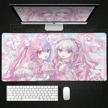 Anime Kawaii Girls PC Gaming Mouse Pad Pink Best Friend Computer Office Accessories Large Gamer Non-Slip Keyboard Expansion Pads - RT-1 - Xem 8