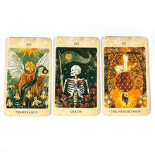 Healing Sun Kingdom Tarot Cards, Artistically Designed With Sun, Swan And Nature Elements, Suitable As Divination Gift For Birthday, Wedding, Festivals And Parties - Black - View 2