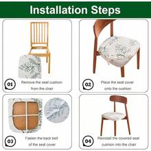Stretch Non-Slip Soft Washable Dining Chair Covers Set Of 4, Yellow Cushion Slipcovers Kitchen And Dining Room Chairs - 20 - View 4