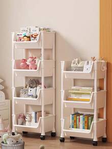 1 raft de depozitare pentru biblioteci, dulap multifuncțional independent, unitate de raft mobilă pentru living, dormitor, bucătărie, uz casnic - Multicolor - Vizualizare 4