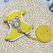 Chaleco y correa para perro, adecuados para perros pequeños y medianos – diseño tipo I, conjunto de chaleco y correa, chaleco  para mascotas, decoración de osito, chaleco ajustable para perros, adecuado para dueños de perros medianos y pequeños - Azul - Ver 5