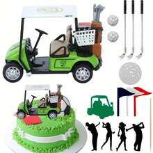 1:36 Scale Alloy Golf Cart Toy Model - Pull Back Operation, Durable Plastic, Mixed Colors, Realistic Golf Club And Bag Design, Ideal For Birthday And Golf Gifts - Multicolor - View 6