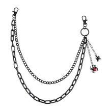 1 pieza Cadena de pantalón de estilo oscuro de dos capas con colgante de araña de sangre de moda, accesorio de ropa urbana unisex - K0050 - Ver 9