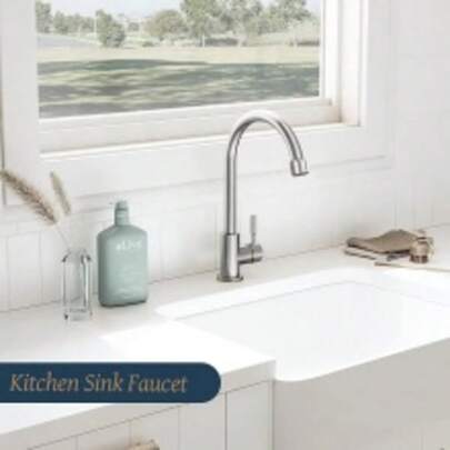 360° Rotating Stainless Steel Faucet - Metal Texture Water-Saving Faucet, Suitable For Kitchen, Bathroom, RV, Easy Installation (No Battery Required)