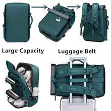 Large-Capacity Travel Backpack (1 Piece), With Shoe Compartment, Lightweight Laptop Everyday Backpack, Stylish Travel Commuter Bag - Black - View 9