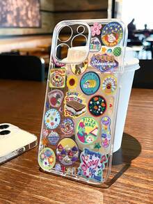 1 pieza Funda de teléfono a prueba de golpes y antihuellas con patrón de collage de comida linda, compatible con Galaxy/ 17/17 Pro/17 Pro Max, 16/16 Pro/16 Plus, 15/15 Pro Max/15 Pro, 11/12/13/14 Pro Max, 11 Pro/11 Pro Max, 12 Pro/12 Pro Max, 13 Pro/13 Pro Max, 14 Pro/14 Pro Max, carcasa suave, diseño creativo de alta gama - Multicolor - Ver 4