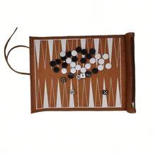 Portable Foldable Leather Backgammon Game Set - Ideal For RV Trips, Cruises, Flights, Camping, Backpacking, Road Trips, Etc. Multiple Colors - Multicolor - View 6