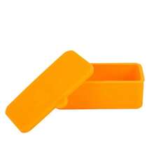 Caja de distribución de alimentos de silicona para niños, contenedor de aperitivos de 2/4 pulgadas, color rojo/rosa/púrpura/verde/naranja/azul, 1/3 Uds. - rectángulo naranja - Ver 23