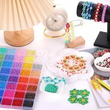9700pcs 39-Color Mixed Glass Seed Bead DIY Jewelry Making Kit, Craft Gift For Women, Friendship Bracelet Beading Set, 3 Styles Available (A/B/C) - 39-color Rice Beads - View 8