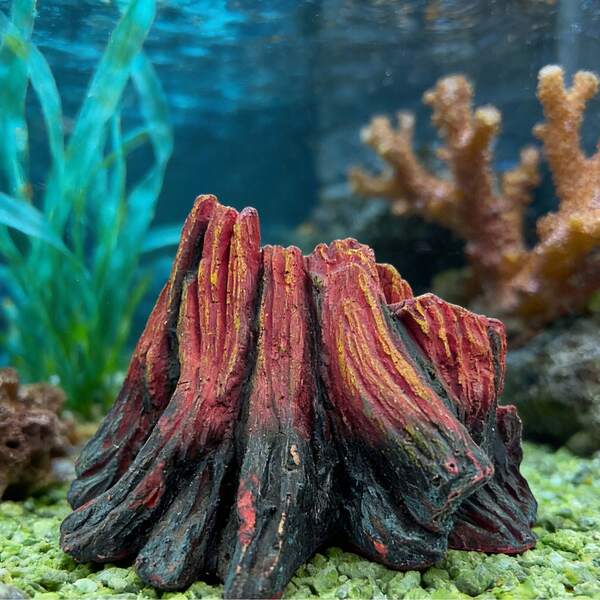 1pc Realistic Volcano Shaped Aquarium Decor, Home/Office Fish Tank Decoration, Creative Holiday Gift, Resin Volcano Aquascape Accessory - Suitable For Freshwater/Saltwater Fish And Turtle Tanks