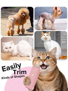 电动宠物理发器，专业无线充电式狗狗理发器，低噪音狗狗修剪器，适用于小型和大型宠物，猫咪剃毛器，狗狗剃毛刀，宠物美容套装，IPX7级防水 - 彩色 - 查看 21