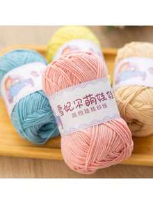 40-50g/Set 4ply Milk Cotton(80%) Knitting Yarn Needlework Dyed Lanas For Crochet Craft Sweater Hat Dolls At Low Price - Rosa - Ver 2