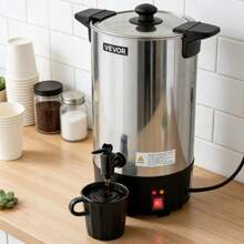 Commercial Coffee Urn, 60 Cup 9 L Hot Beverage Dispenser With Dripless Faucet, Quick-Brewing Stainless Steel Large Commercial Coffee Maker, For Catering, Business, Party, Church & Restaurant - US A Type Plug(110-127V) - View 4