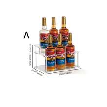 1pc Acrylic Transparent Coffee Syrup Wine Rack, Kitchen Spice Rack, Bar Restaurant Tiered Storage Shelf - Multicolor - View 2