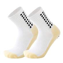 1 Pair  Anti-Slip Sports Socks For Yoga, Towel Bottom, Professional Hot Glue Application, Football Training Thick Towel Bottom, Mid-Length Anti-Slip Basketball Socks - 彩色 - 查看 16