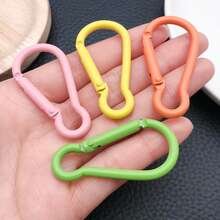 5个糖果色龙虾爪扣钥匙扣弹簧钩扣，适用于DIY包包钥匙扣、珠宝制作配件及装饰 - 彩色 - 查看 3