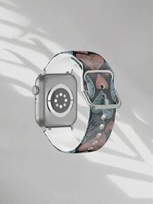 1pc Graffiti Gray Pink Blue Heart Soft Elastic Breathable Comfortable Replacement Watch Band Strap Compatible With Samsung, Garmin, Honor Smartwatches, 38mm 40mm 41mm 42mm 46mm 45mm 44mm 49mm, Fashionable Casual Multi-Color Silicone Watch Band Strap Compatible With Apple Watch Ultra SE/11/10/9/8/7/6/5/4/3/2/1 - Multicolor - View 2