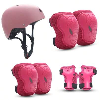1 Set Of 7pcs Kids Multi-Functional Sports Protective Gear Set: Skateboard And Roller Skating Protective Gear Set, Providing Essential Safety Assurance For Young Riders, Skateboarders, Climbers And Outdoor Adventurers