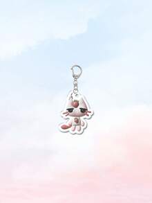 1个亚克力可爱卡通3D猫咪钥匙扣 卡通主题钥匙链挂件 背包装饰/包包配件/书包配件/钱包挂件/朋友礼物