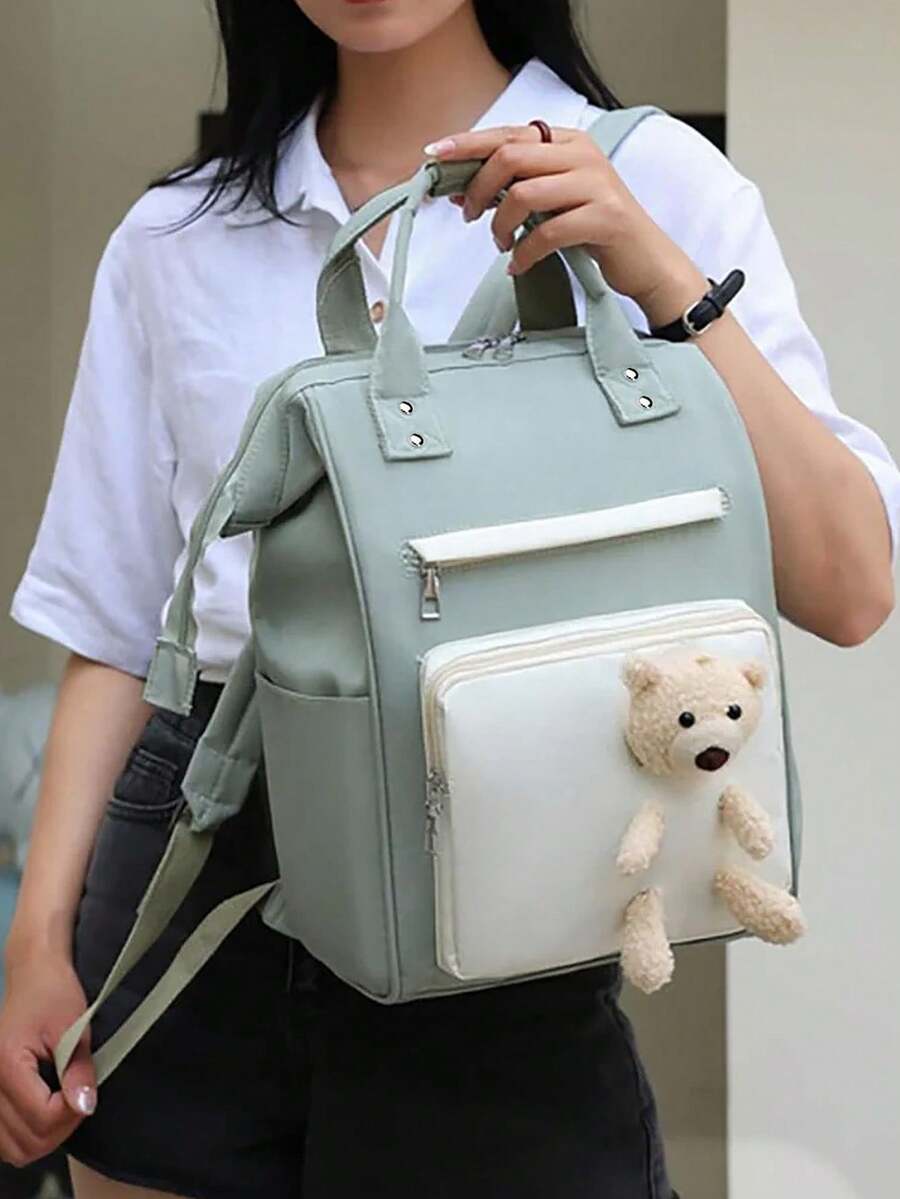 多功能大容量手提包，适合妈妈们使用，可用于医院、购物、海滩、旅行等场合，包含奶瓶袋，是妈妈和宝宝外出必备的单品。 - 綠色 - 查看 1