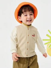 mini bala Chaleco acolchado para niños Primavera 2026, Ropa exterior ligera, cálida y cómoda - camello - Ver 3