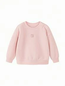 mini bala 女婴柔软纯棉卫衣，春季新款，透气长袖上衣 - 粉紅 - 查看 5