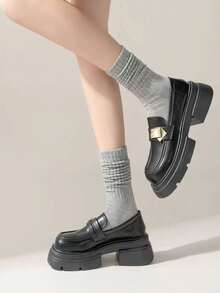 20/15/10/9/6/5/3/2/1 Pairs Women's Soft Knit Socks (Spring/Autumn Style), Women's Pantyhose, Women's Ruffle Trim Socks, Women's Ruffle Trim Socks, Women's Knee High Socks, Comfortable Socks - Multicolor - View 5