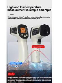 Handheld Non-Contact Laser Infrared Digital Thermometer Gun, Suitable For Cooking, Grilling, Oven, Measurement Range -58°F~1022°F (-50°C~550°C)