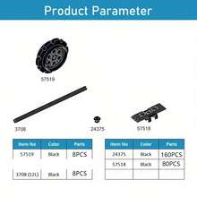 Black Technical Chain Wheel Part Building Blocks Children Toy Bricks Parts Chain Link Tire Gear Wheels Bricks Tank Tracks DIY Accessories 57518 57519 24375 3708