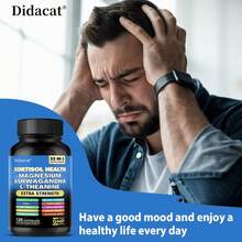 Cortisol Health Capsules - With L-Theanine, Ashwagandha, Magnesium Blend - Support Emotional & Brain Health, 120 Capsules - 1瓶 - 查看 3