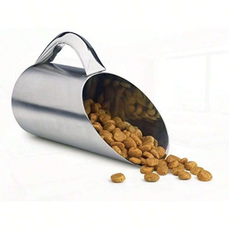 Pet Studio Stainless Steel Matte Finish Pet Scoops - Convenient Scoops for Dry Dog and Cat Food - 5½" 12 oz - Acabadomatedeaceroinoxidable - Ver 1