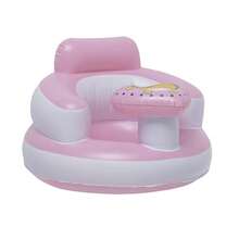 1pc Inflatable Baby Seat With Bowl Holder - Portable Floor Supported Seat For 3-36 Months Babies, Built-In Air Pump, Soft PVC Material, Pink/Blue, Suitable For Baby Sitting And Feeding, Baby Highchair - Multicolor - View 3