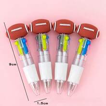 4-Color World Cup Football Cartoon Retractable Ballpoint Pen, Portable For Students And Journaling, Multi-Color - Random Football - View 2