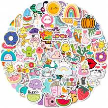 100Pcs/Set Of Fun Stickers With Cute Cartoon Patterns-Waterproof Vinyl Stickers For Laptops,Water Bottles And Suitcases-Reusable And Mixable Colors,Cute, Beautiful And Easy To Apply,Durable - 彩色 - 查看 8