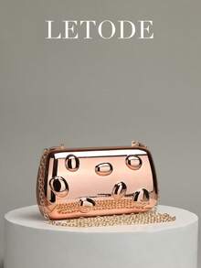 LETODE Rhinestone Jewelry Set Bling Necklace Earrings Bracelets Set For Women Evening Clutch Bag Bridal Wedding Evening Bag Acrylic Rose Gold Plating Handbag Fashion Metal Decoration Purses For Women Prom With Detachable Metal Chain For Wedding And Party Shoulder Bag For Women Clutch Purses For Ladies Bag Women's Handheld Evening Bag Versatile Handheld Bag Cocktail Party Wedding New Wallet Banquet Bag - Rose Gold - View 8