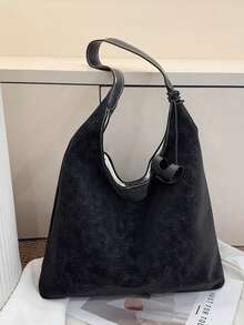 时尚大容量女士单肩手提包，设计 - 黑色 - 查看 9