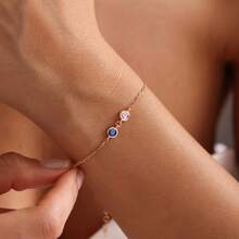 送给妈妈的个性化礼物：生日石手链、家庭生日石手链、简约生日石手链、母亲节手链 - 彩色 - 查看 3