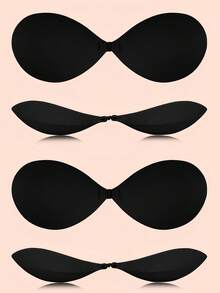 1 Pair/2 Pairs Invisible Strapless Adhesive Silicone Bra Cups, Sexy Backless Bra Lift Cleavage Enhancer For Dresses, Gowns, Small Bust