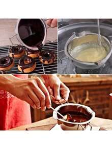 烘焙用品 多功能牛奶碗 双层锅 不锈钢巧克力黄油融化锅 甜点工具配件 - 銀色 - 查看 5