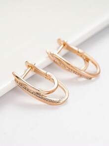 1 Đôi bông tai thời trang đính đá Cubic Zirconia cho bé gái, thích hợp đeo hàng ngày, dự tiệc, làm quà sinh nhật. - Vàng - Xem 4