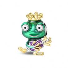 1个幸运四叶草甲虫安全扣，新鲜四叶草锆石，蘑菇蜗牛，幸运四叶草蜗牛，攀岩青蛙，蜜蜂花，活力之心，惊喜恐龙，欢乐青蛙吊坠，DIY创意手工，适合生日和节日礼物 - 彩色 - 查看 17