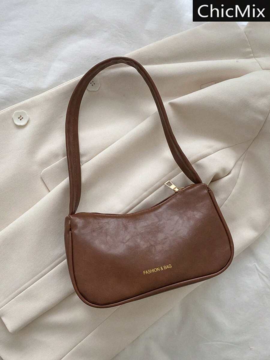 Letter Graphic Bag - Brown - View 1