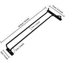 14 Inch (Approx. 35.6 Cm) Black Wine Glass Rack, Under Cabinet Wine Glass Holder, Stemware Rack, Cabinet/Kitchen/Bar Hanging Rack, 4-Piece Set - Black - View 3