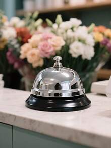 Desktop Bell - Call Bell - Reception Bell - Suitable For Restaurant, Meeting, Hotel, School, Classroom, Party, Event - Portable Signal Device - Restaurant Service Bell - Service Bell - Portable Bell - Classic Bell Appearance - High-Quality Craftsmanship - Sturdy Metal Bell - Stainless Steel Bell - Durable Polished Clear Ringing Sound - Applicable For Kitchen, Restaurant, Bar, Hotel And Reception Area - Available In Large And Small Sizes